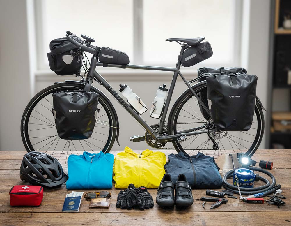 Teile aus der Packliste für Fahrradurlaub