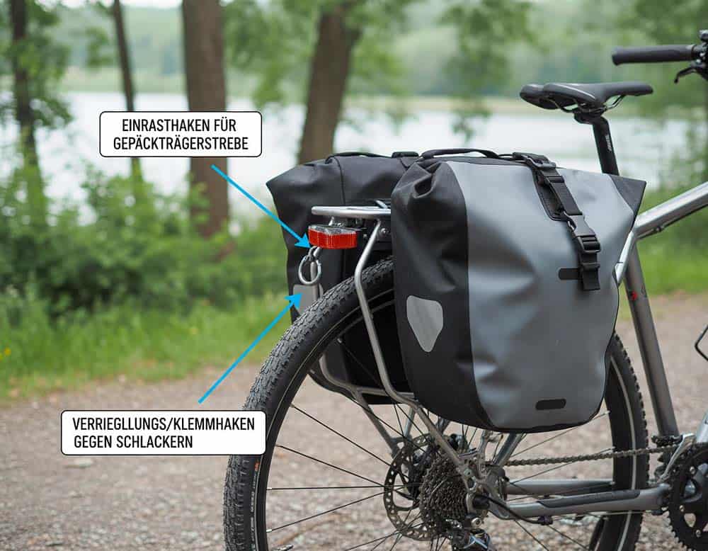 Sicherungen von Fahrradtaschen