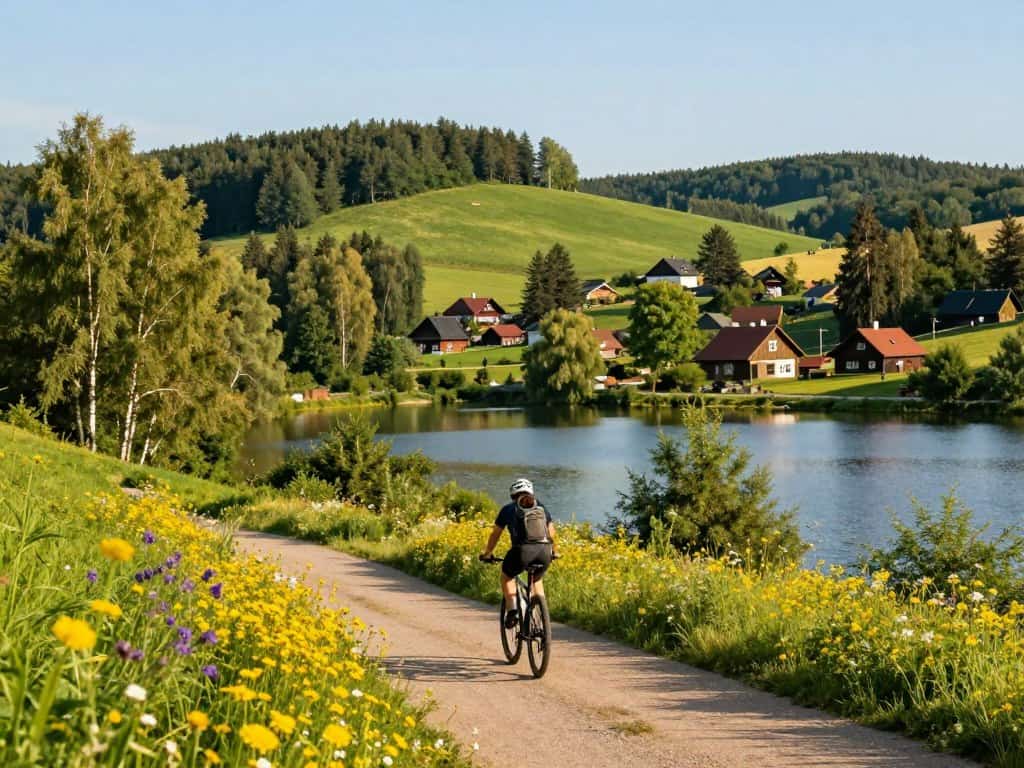 Seen, Wälder und Dörfer entlang der Route